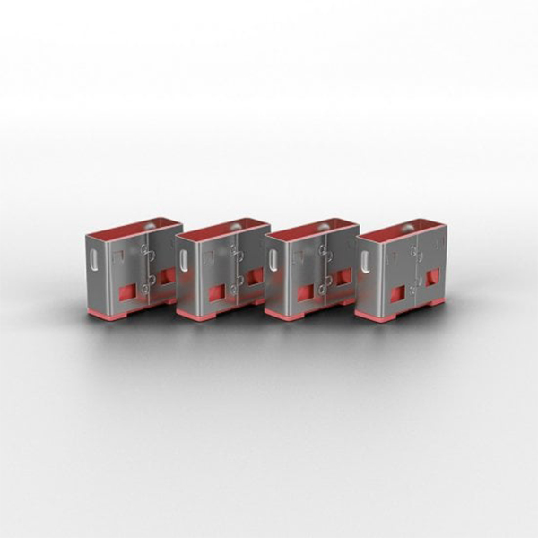 Lindy USB Type A Port Blocker Key - Pack of 4 Blockers, Pink